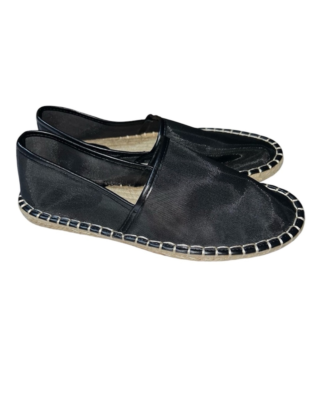 Zara Black Mesh Espadrille Slip-On Loafers - Picture 3 of 8